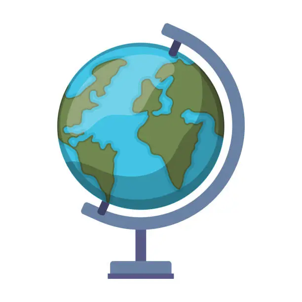 Vector illustration of Vector globe icon isolated on background