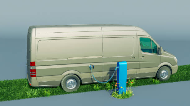 istock Electrical truck at a charging station 2060126357
