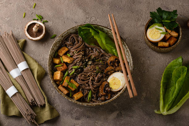 istock Soba noodle with tofu and mushroom 2060143586