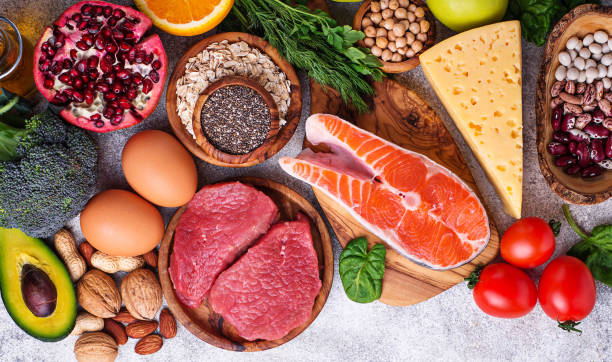 istock Meat, fish, legumes, nuts and vegetables. 2060148610