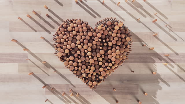 Heart Shape - Wood - Love, Carpenty, Parquet Floor, Wood Laminate - Loopable
