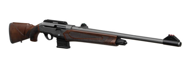 istock Semi-automatic rifled carbine. Hunting rifle with a wooden butt. Isolate on a white background. 2060162132