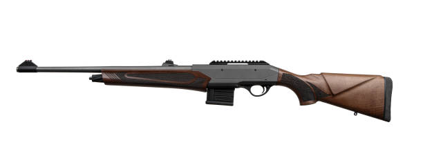 istock Semi-automatic rifled carbine. Hunting rifle with a wooden butt. Isolate on a white background. 2060162647
