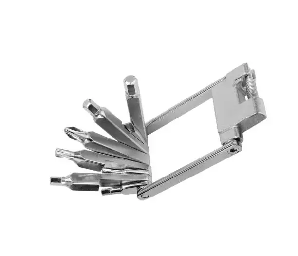 Steel pliers folding multi tool opened isolated