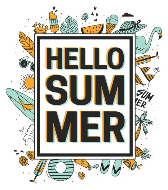 Vector illustration of Vintage summer background