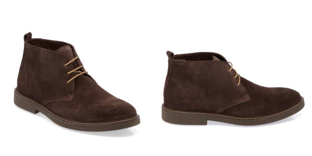 istock Brown Suede Men's Boots On White Background 2060175171