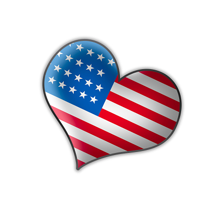 US heart illustration design isolated