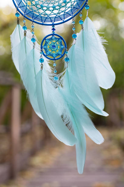 Dreamcatcher background at sunset with copy space