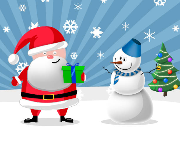 Santa and snow man christmas