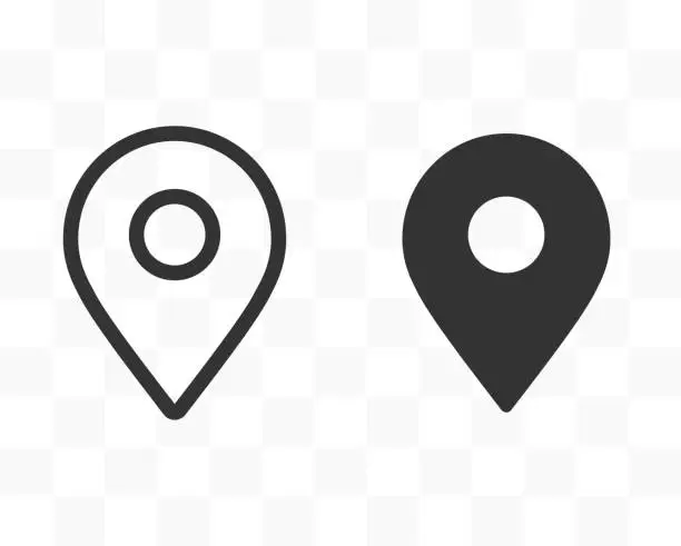 Vector illustration of Location address icons. Place, adress symbol.