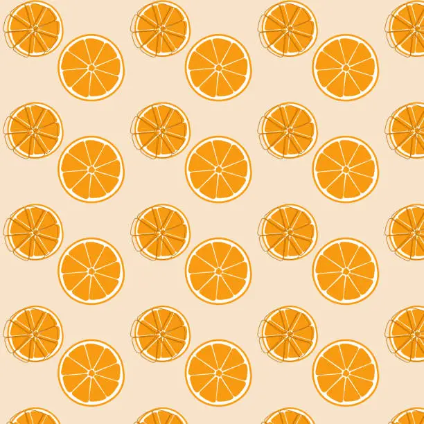 Vector illustration of Summer seamless pattern with orange.