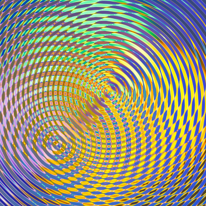 Wave pattern,  interference between waves propagating like a circle. CGI