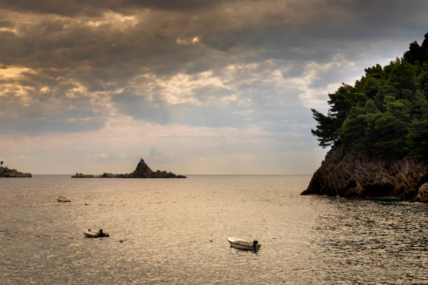 Sunset over the sea at golden hour