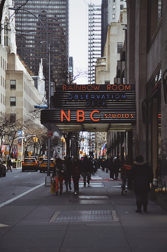 NBC building in the heart of New York on February 18, 2020