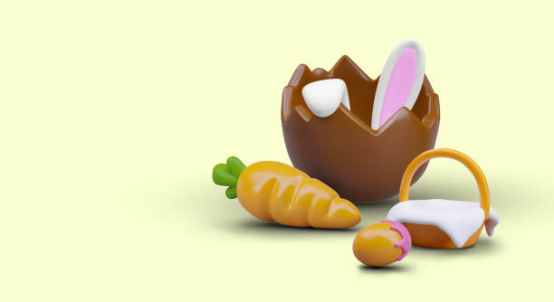 istock Concept of Easter food and games. Egg hunt. Find Easter Bunny. Horizontal poster in realistic style 2060266103
