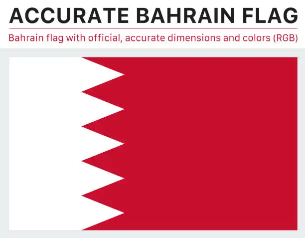 Vector illustration of Bahraini Flag (Official RGB Colors, Official Specifications)