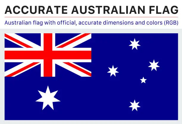 Vector illustration of Australian Flag (Official RGB Colors, Official Specifications)