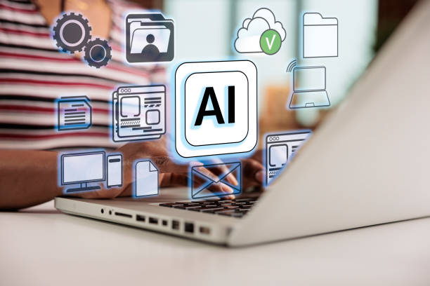 istock Woman working on laptop with virtual icon network diagram and AI technology 2060275184