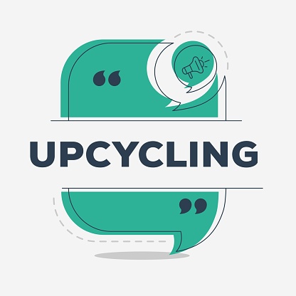 (Upcycling) text written in speech bubble, Vector illustration.