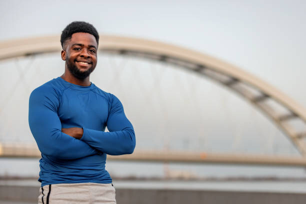 istock Shot of a young man going for a morning run 2060296815