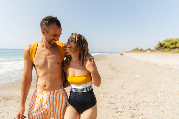 istock Romantic couple on the beach 2060302385