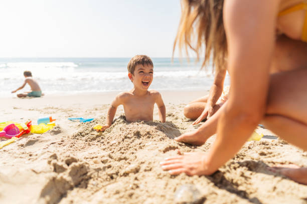 Fun afternoon at the beach - foto de acervo