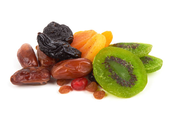 Dry fruits isolated on a white background