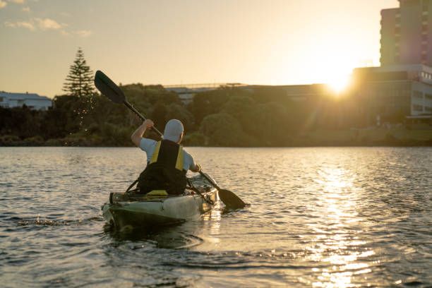 istock Rear View of Male Kayaking 2060312306