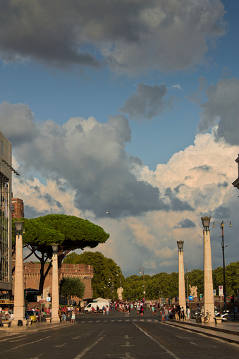 Via Della Conciliazione in Rome with clouds