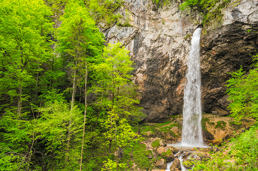 Wildensteiner Wasserfall in Austria during a beautiful springtime day in the Eastern Alps close to the border of Slovenia.