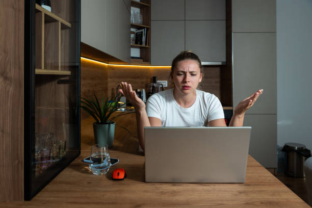 istock Side hustle money, second job concept. Young university student woman working freelance internet online job to pay student loan, saving money for rent, travel vacation Female work from home video call 2060393012