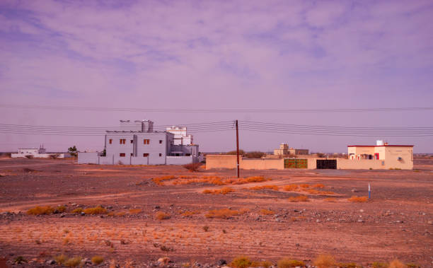 Residence houses by the road near Muscat, Oman,