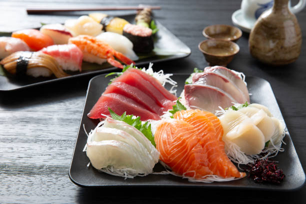 istock Sushi, sashimi, Japanese seafood, fresh Japanese fish 2060491123
