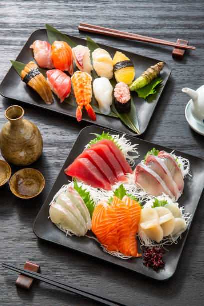 istock Sushi, sashimi, Japanese seafood, fresh Japanese fish 2060491752
