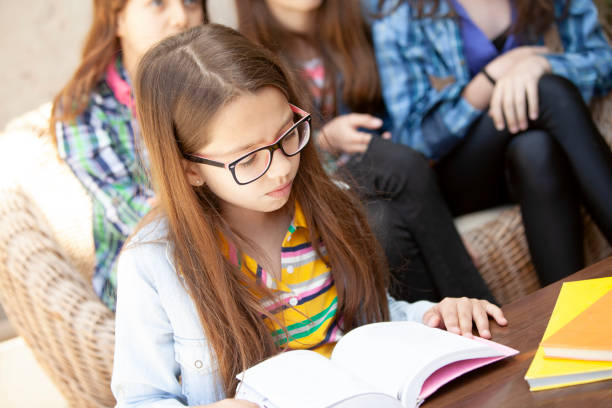 Girls studying and having fun, back to school