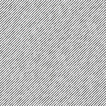 Seamless striped geometric pattern with hand-drawn style diagonal irregular corrugated black lines on a white background.  Monochrome linear texture. Vector illustration.