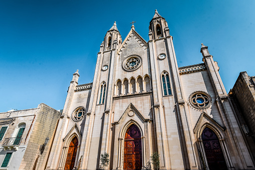 Modern Church Building With Cross & Steeple