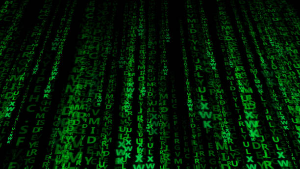 istock Abstract green letters on a black background. 2060679712