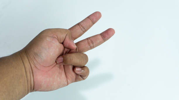 istock Hand with two fingers pose isolated on white background 2060688850