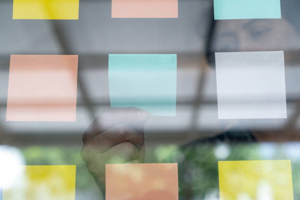 istock The notepad is attached to the mirror in the office 2060720983