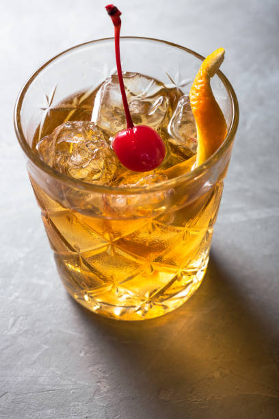 istock Old fashion cocktail on a grey background. 2060726246