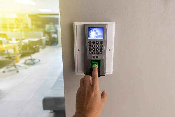 istock Finger scan on Finger scanner machine Security concept and safety. 2060733450