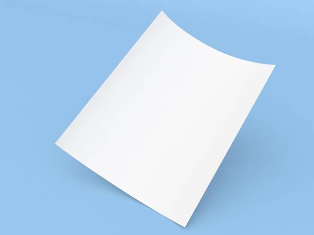 istock Sheet curved of white paper A4 for office on a blue background. 2060742861