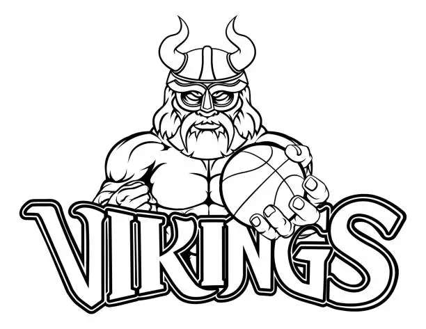 Vector illustration of Viking Basketball Sports Mascot