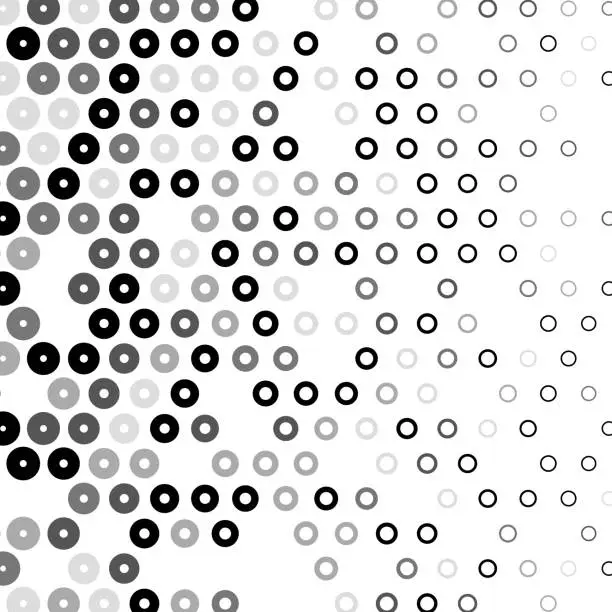 Vector illustration of Gray colored circles with gradient outer size