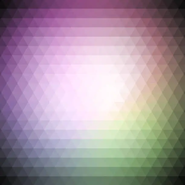 Vector illustration of Abstract geometric purple background with soft gradient and triangular mosaic pattern.