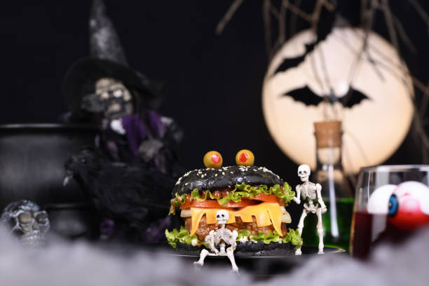 istock Halloween Monster black burger 2060747760