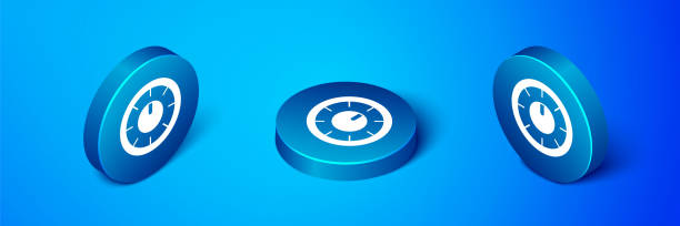isometric sound mixer controller icon isolated on blue background. dj equipment slider buttons. mixing console. blue circle button. vector - record television broadcasting circle three dimensional shape点のイラスト素材／クリップアート素材／マンガ素材／アイコン素材