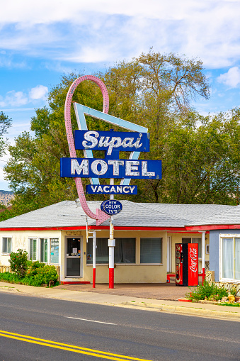 Seligman, Arizona, United States - September 22, 2023: Supai Motel