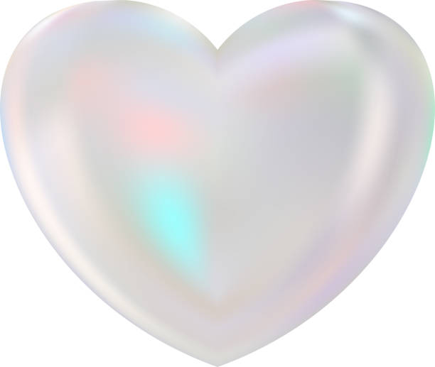 istock Holographic heart. Fluid liquid chrome heart shape. 3d y2k 2060753378